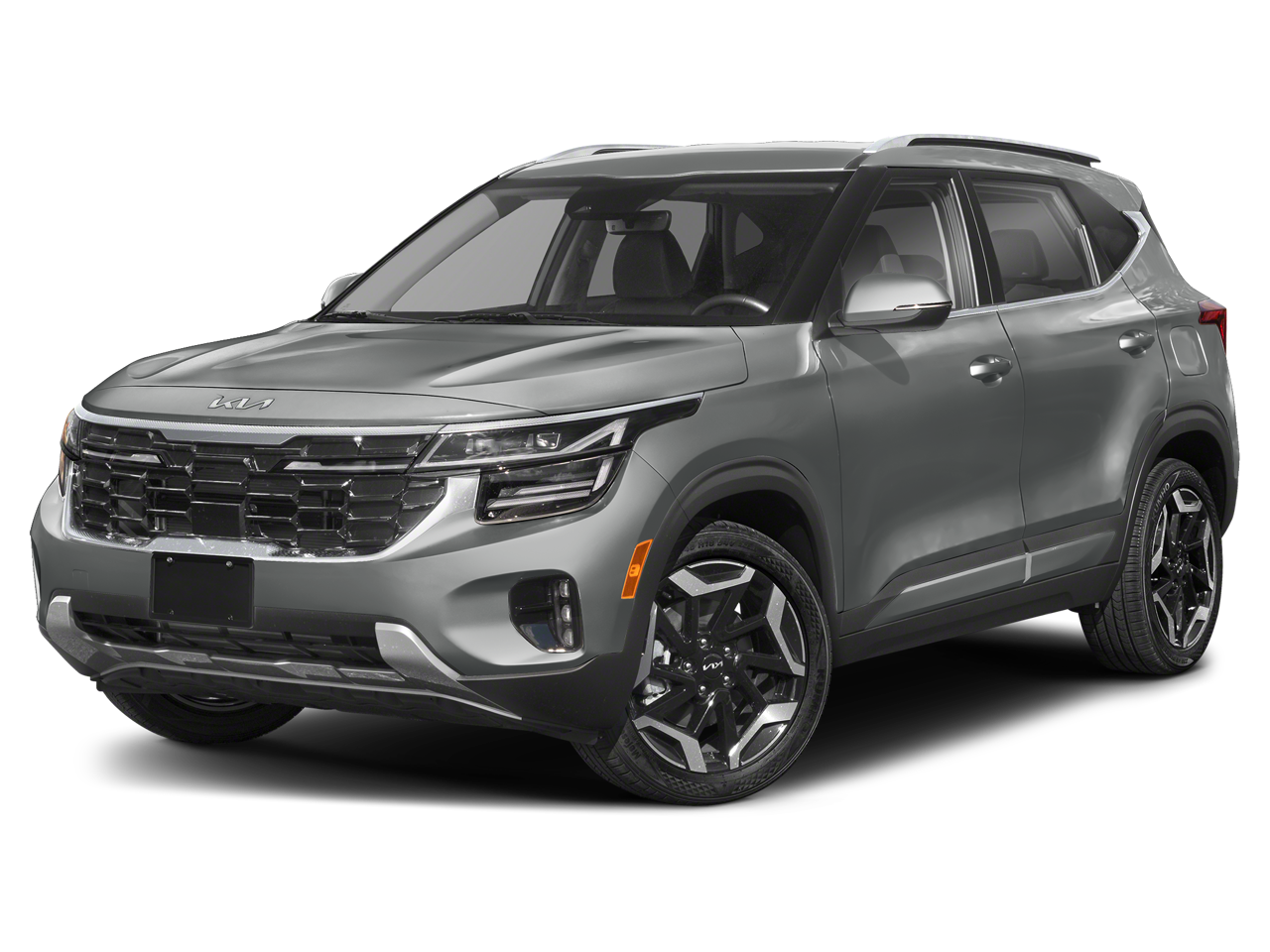 2024 Kia Seltos SX in Steel Gray — front three-quarter view