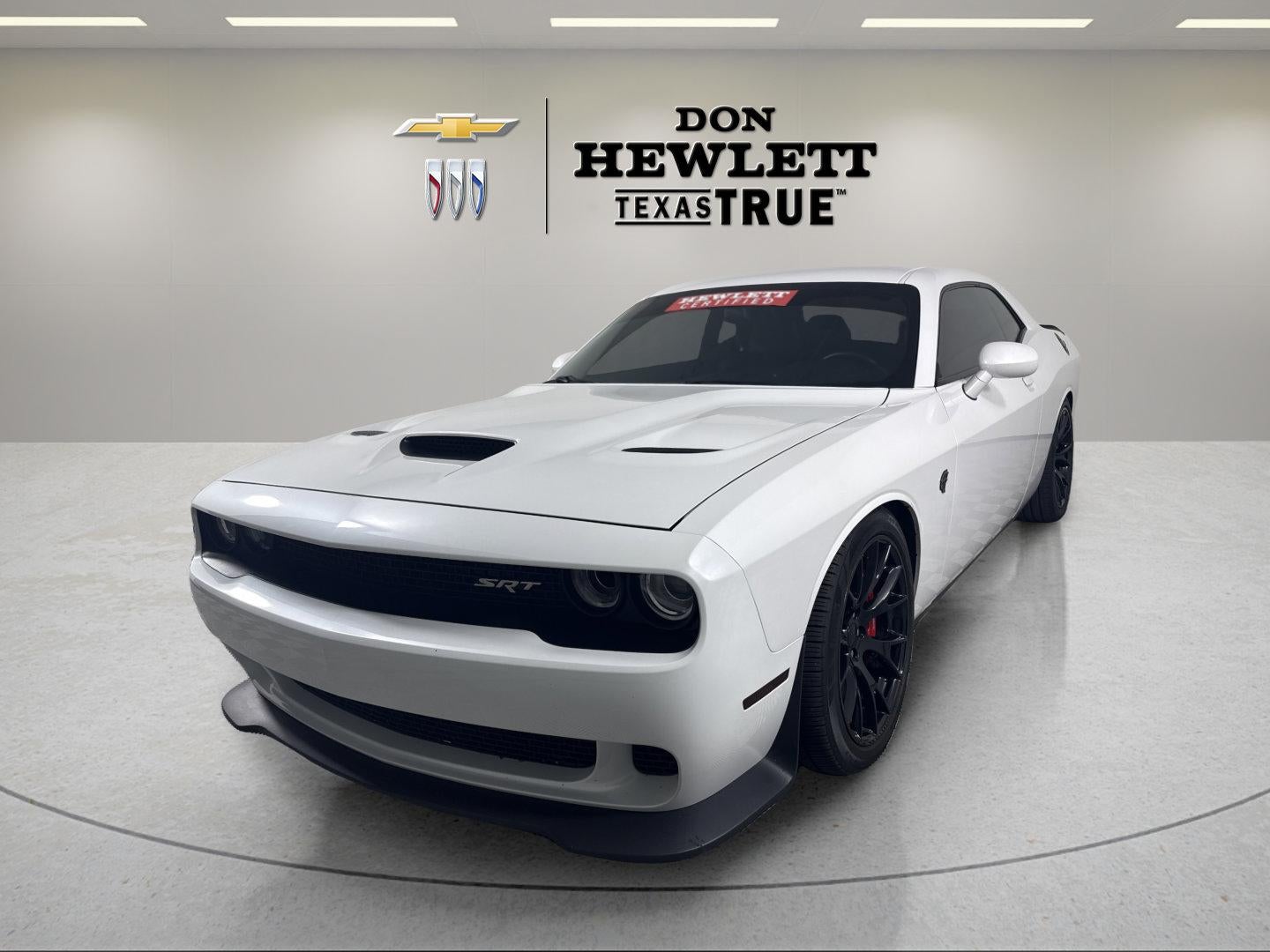 2016 Dodge Challenger SRT Hellcat in White — front three-quarter view