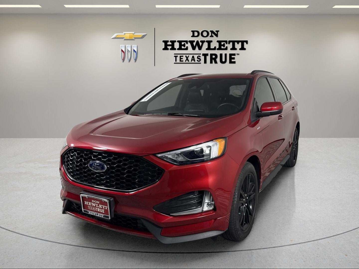 2024 Ford Edge ST-Line in Red — front three-quarter view
