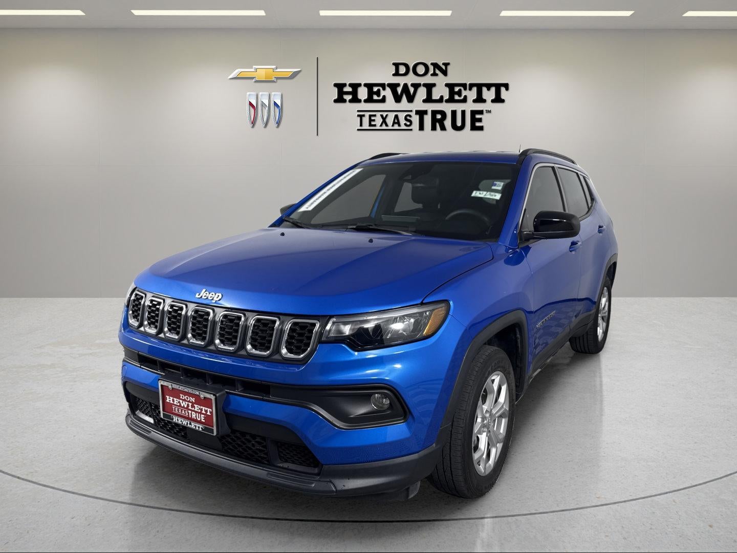 2024 Jeep Compass Latitude 4x4 in Blue — front three-quarter view