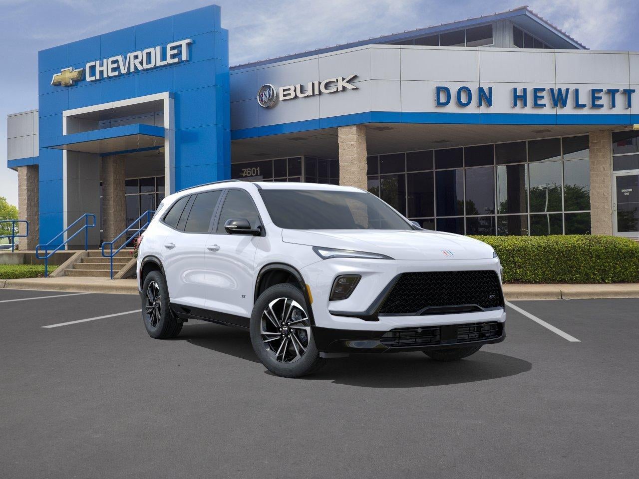 2026 Buick Enclave Sport Touring in Iridescent White Tricoat — front three-quarter view