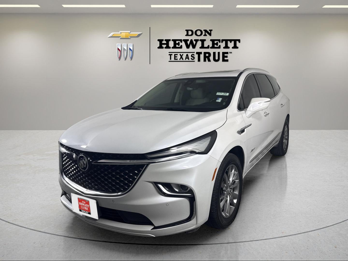 2023 Buick Enclave Avenir in White Frost Tricoat — front three-quarter view