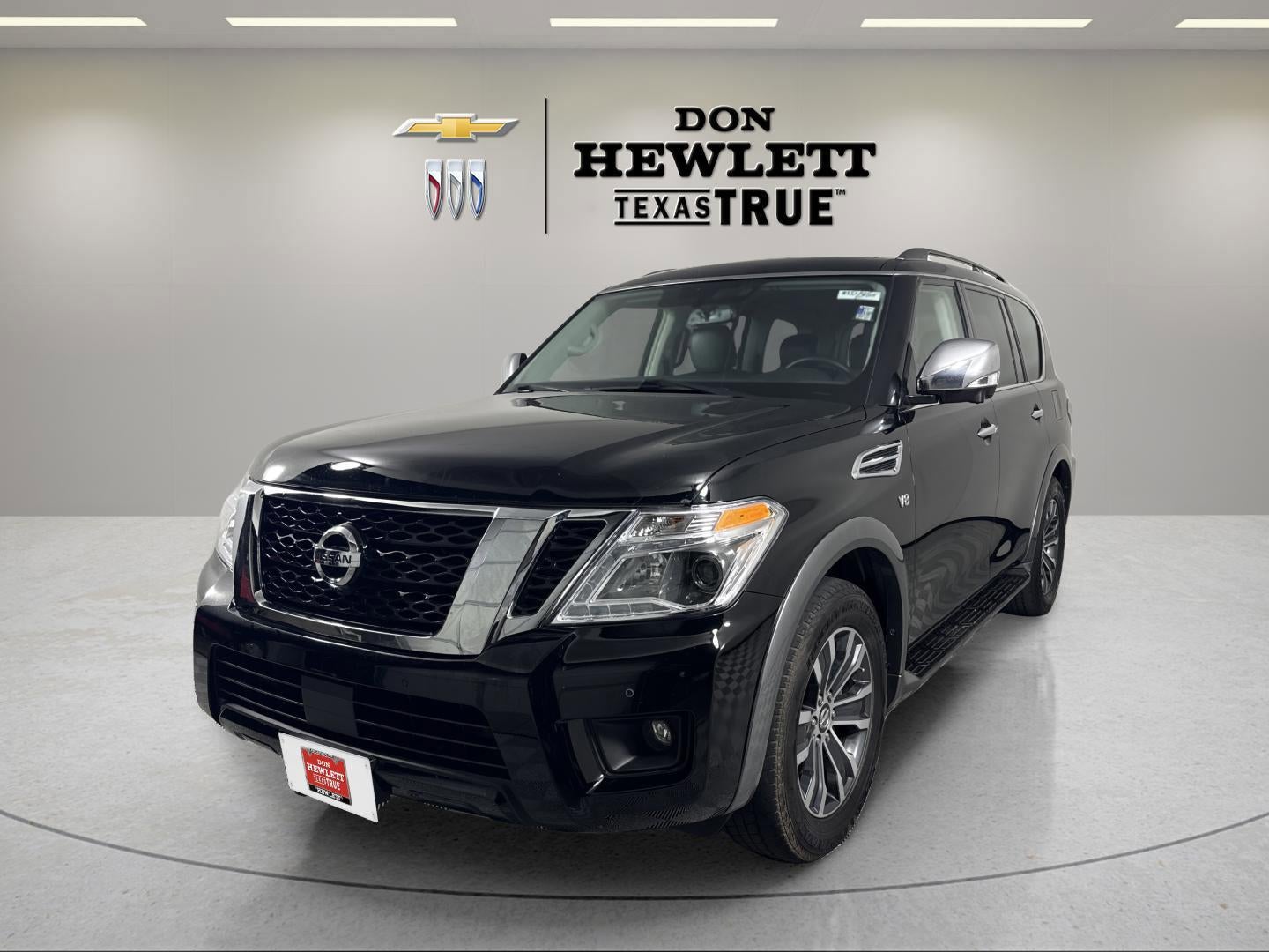 2019 Nissan Armada SL in Black — front three-quarter view