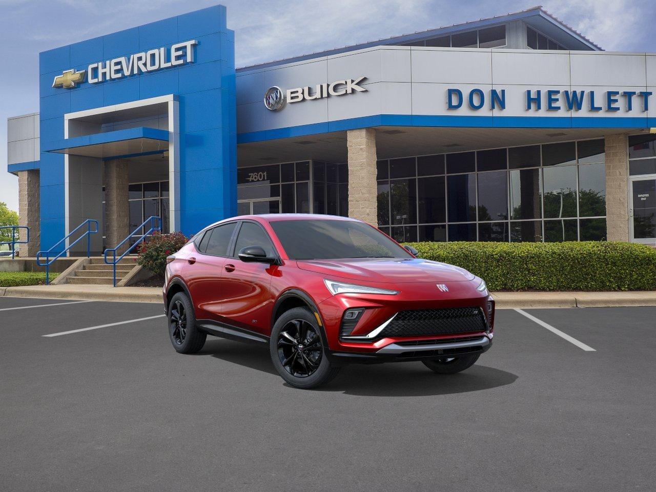 2026 Buick Envista Sport Touring in Brilliant Red — front three-quarter view